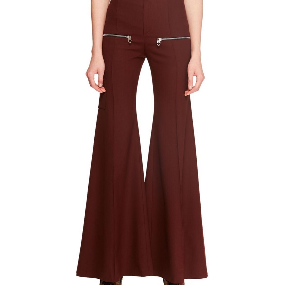 Chloé High-Waist Flare-Leg Wool Trouser